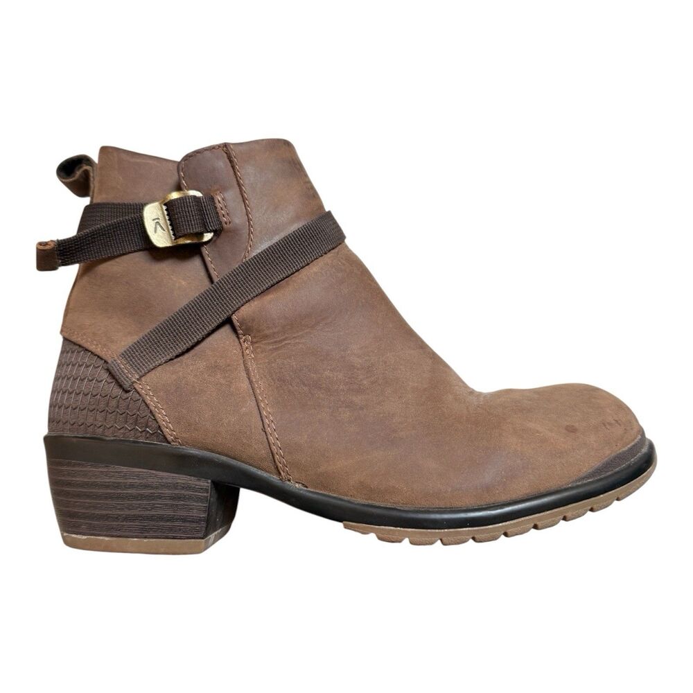 Keen Morrison Boots Womens Size 7.5 Brown Leather Suede Side Zip Strap Shoes